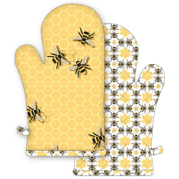 FAIRE - Great Finds Kitchen Honey Bee Honeycomb Oven Mitt - Kitchen Fun! Bee Favorites